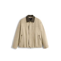 Men's Barn-Style Contrast-Collar Utility Jacket
