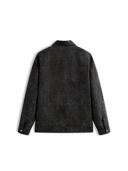 Men's Casual PU Collar Paneled Jacket