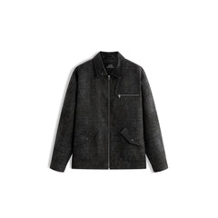 Men's Casual PU Collar Paneled Jacket