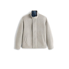 Men's Commuter Stand-Collar Plaid Double-Face Wool Jacket