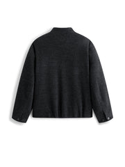 Men's Commuter Black Wool-Blend Wool-Feel Jacket