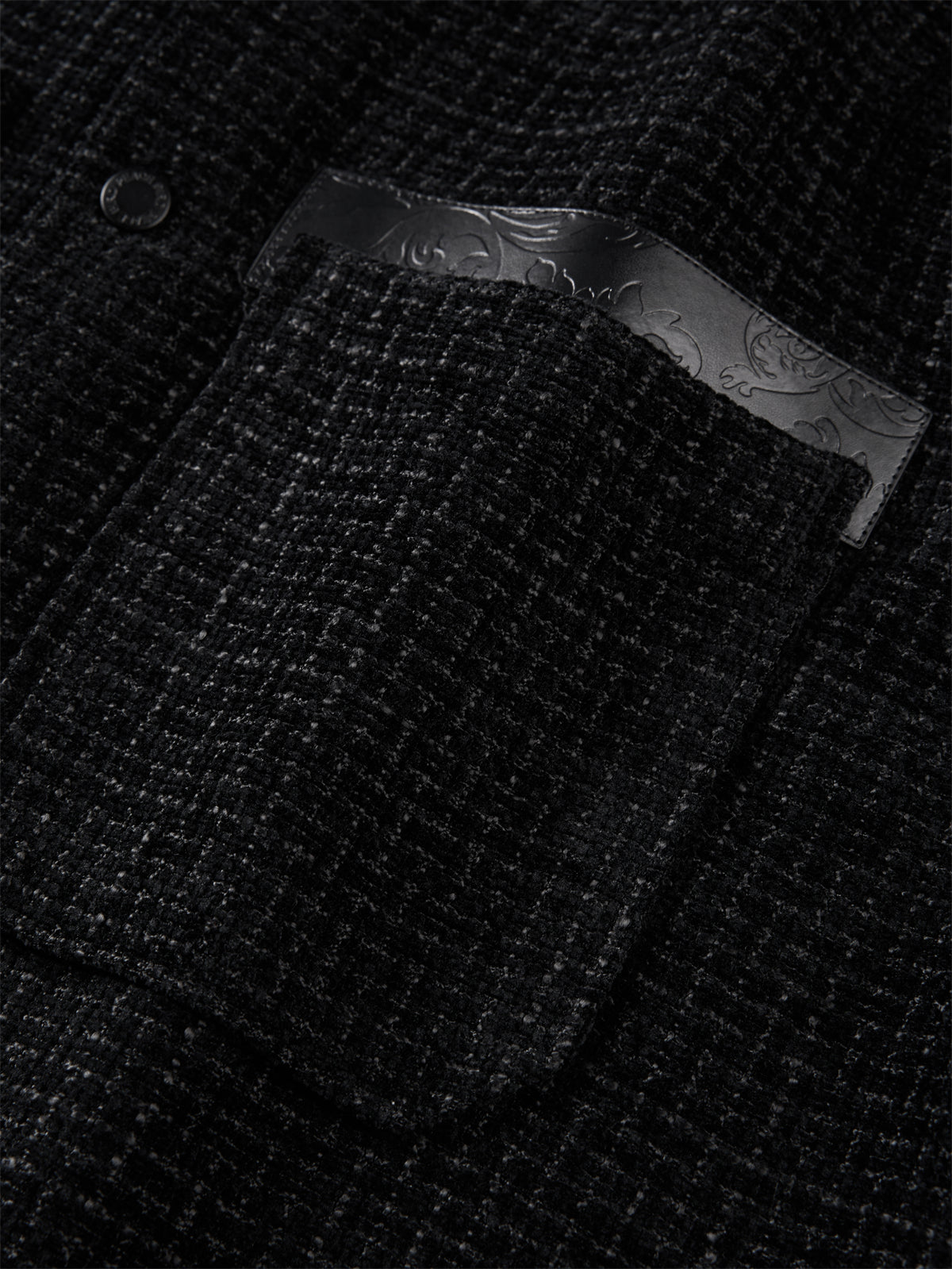 Men's Black Tweed Textured Shirt