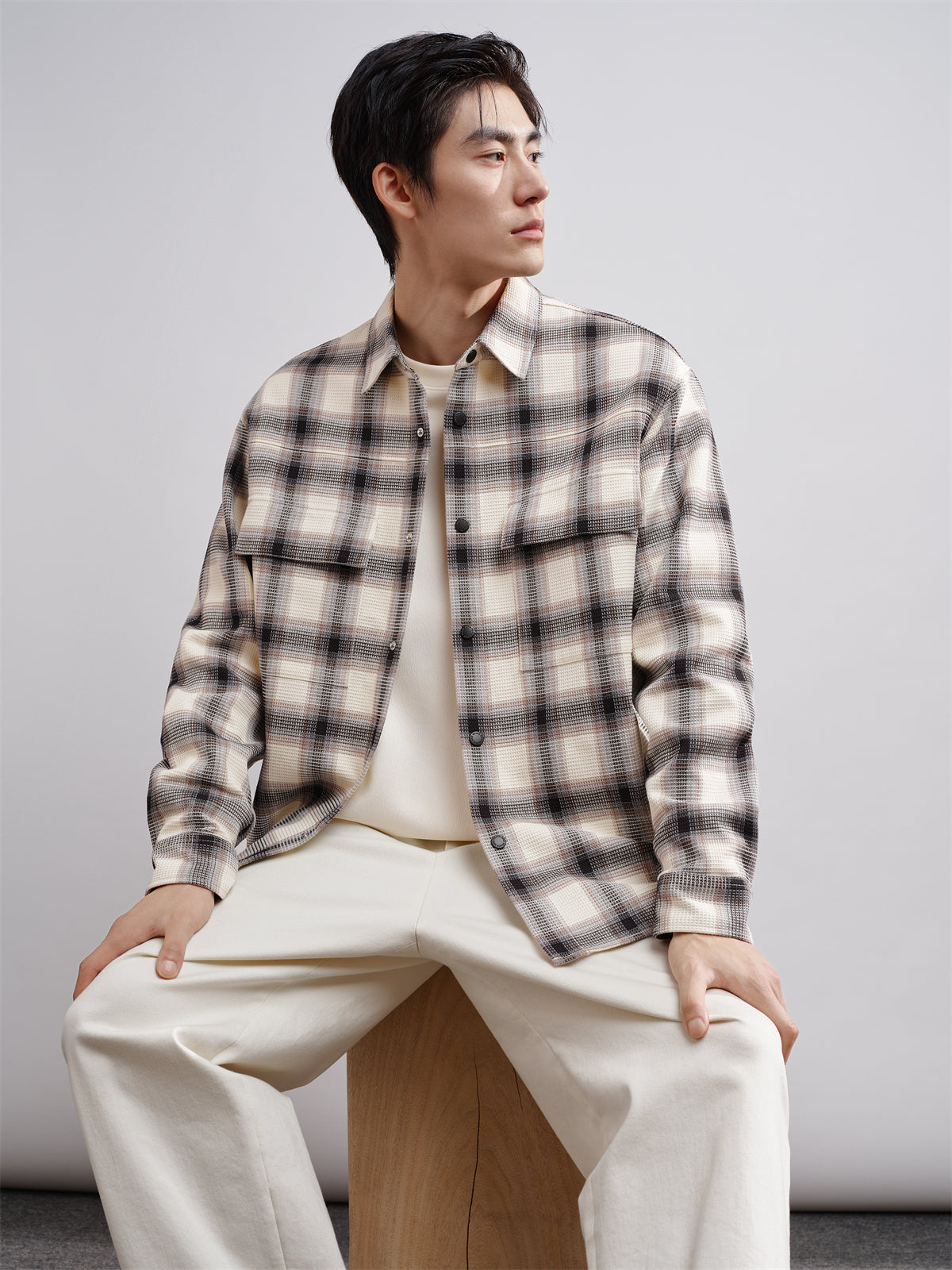 Men's Plaid Textured Shirt