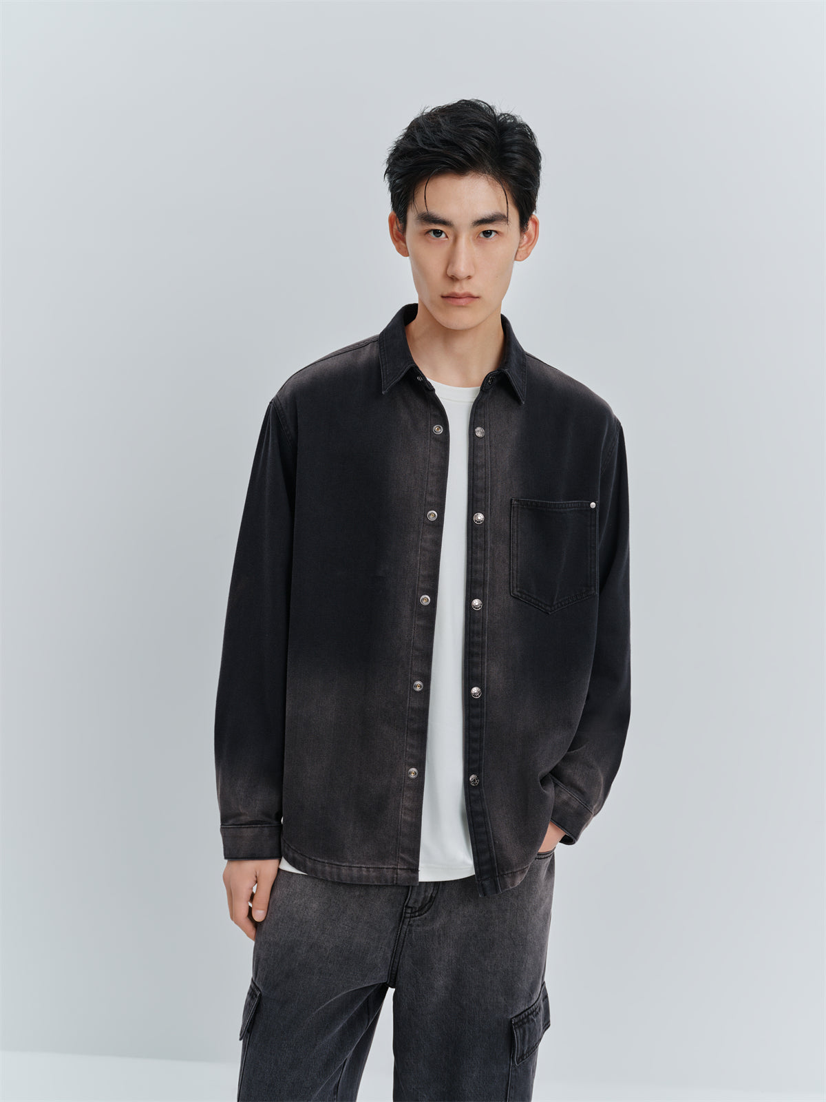 Men's Washed Gradient Denim Shirt