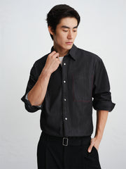 Men's Relaxed Shirt with Contrast Topstitching