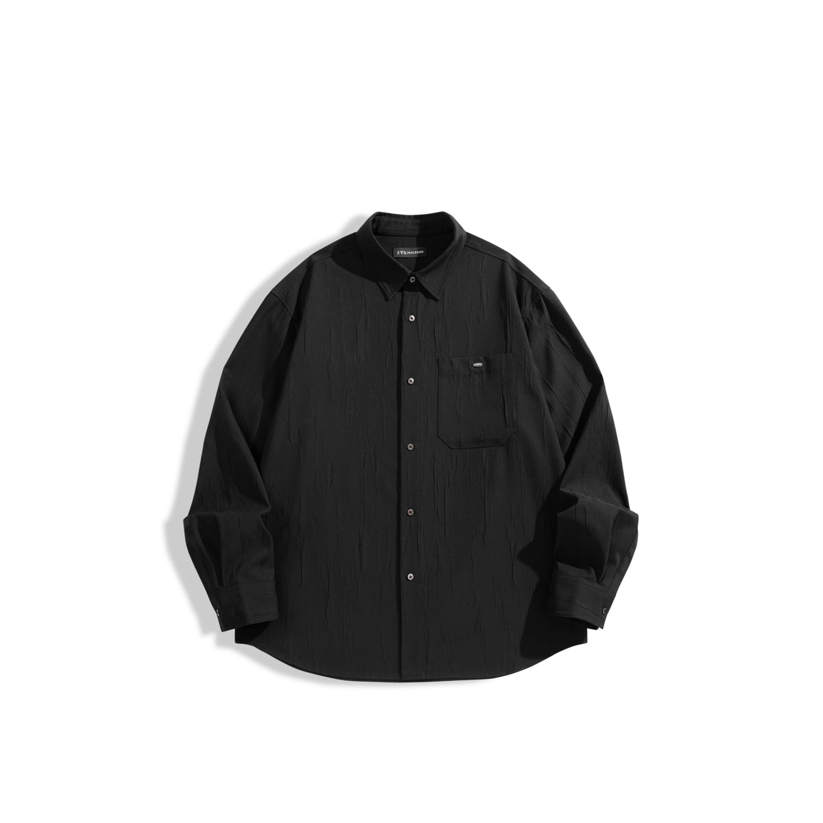 Men's Casual Bark-Textured Shirt