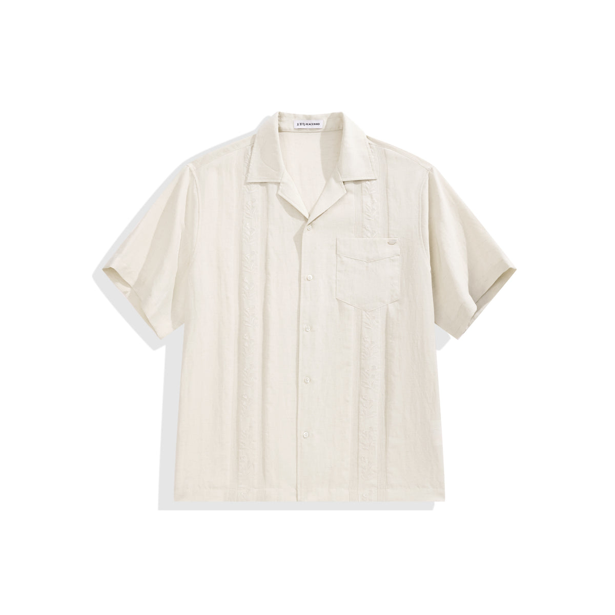 Men's Tencel-Blend Shirt with Embroidery