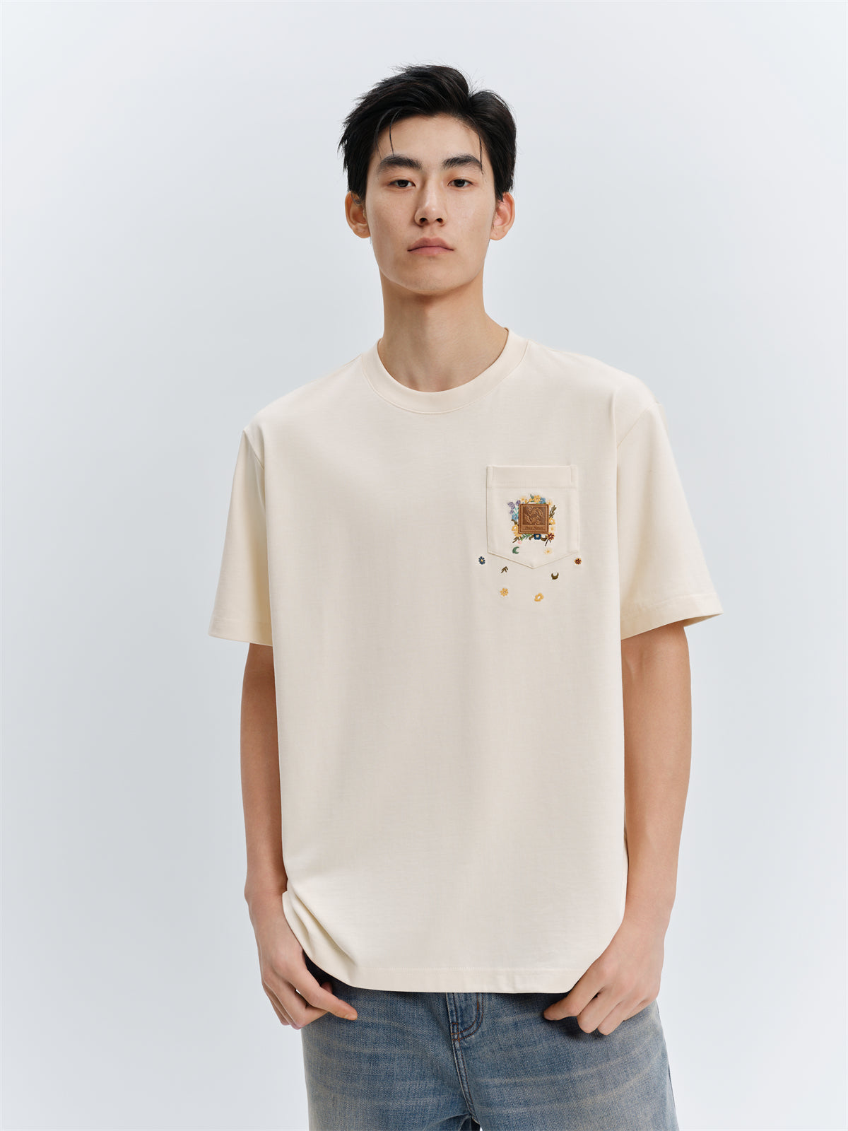 Men's Chest Pocket T-Shirt with Embroidery