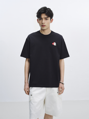 Men's Cotton T-Shirt with Cartoon Embroidery