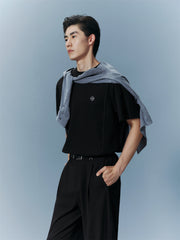 Men's Textured Spliced T-Shirt
