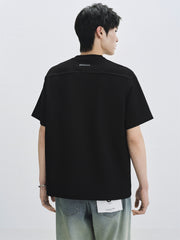 Men's Textured Spliced T-Shirt