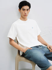 Men's Textured Spliced T-Shirt