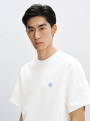 Men's Textured Spliced T-Shirt