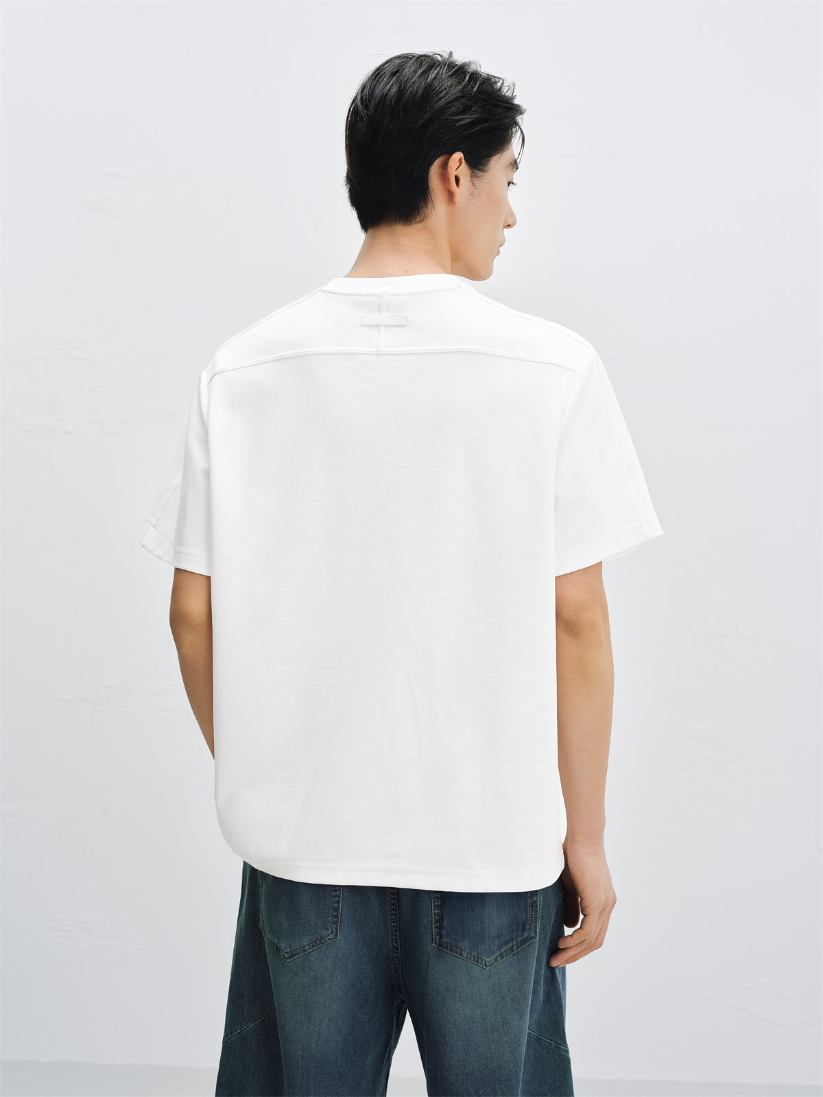 Men's Textured Spliced T-Shirt