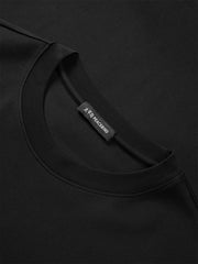 Men's Black Heavyweight T-Shirt with Embroidery
