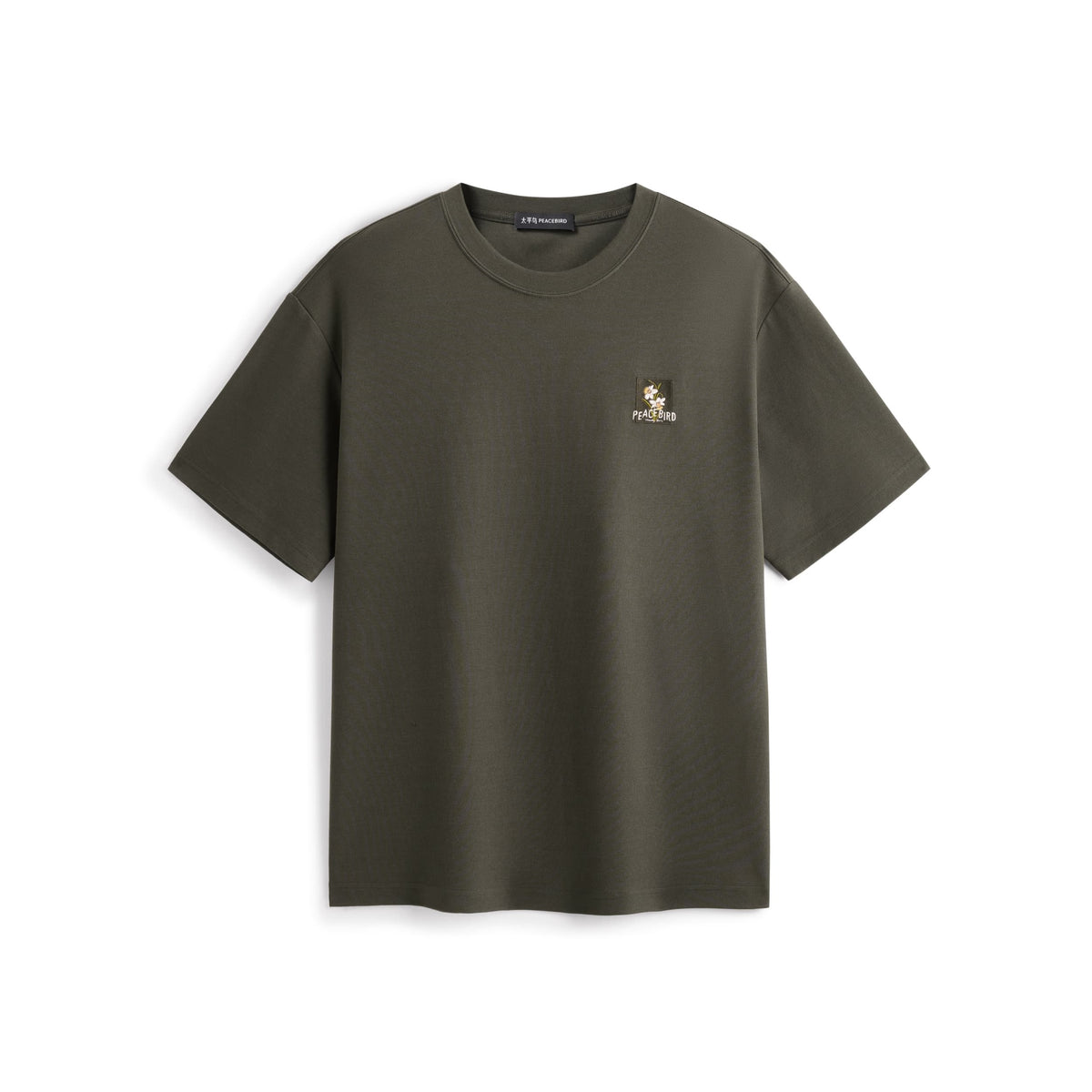Men's Logo Embroidered Mid-Sleeve T-Shirt