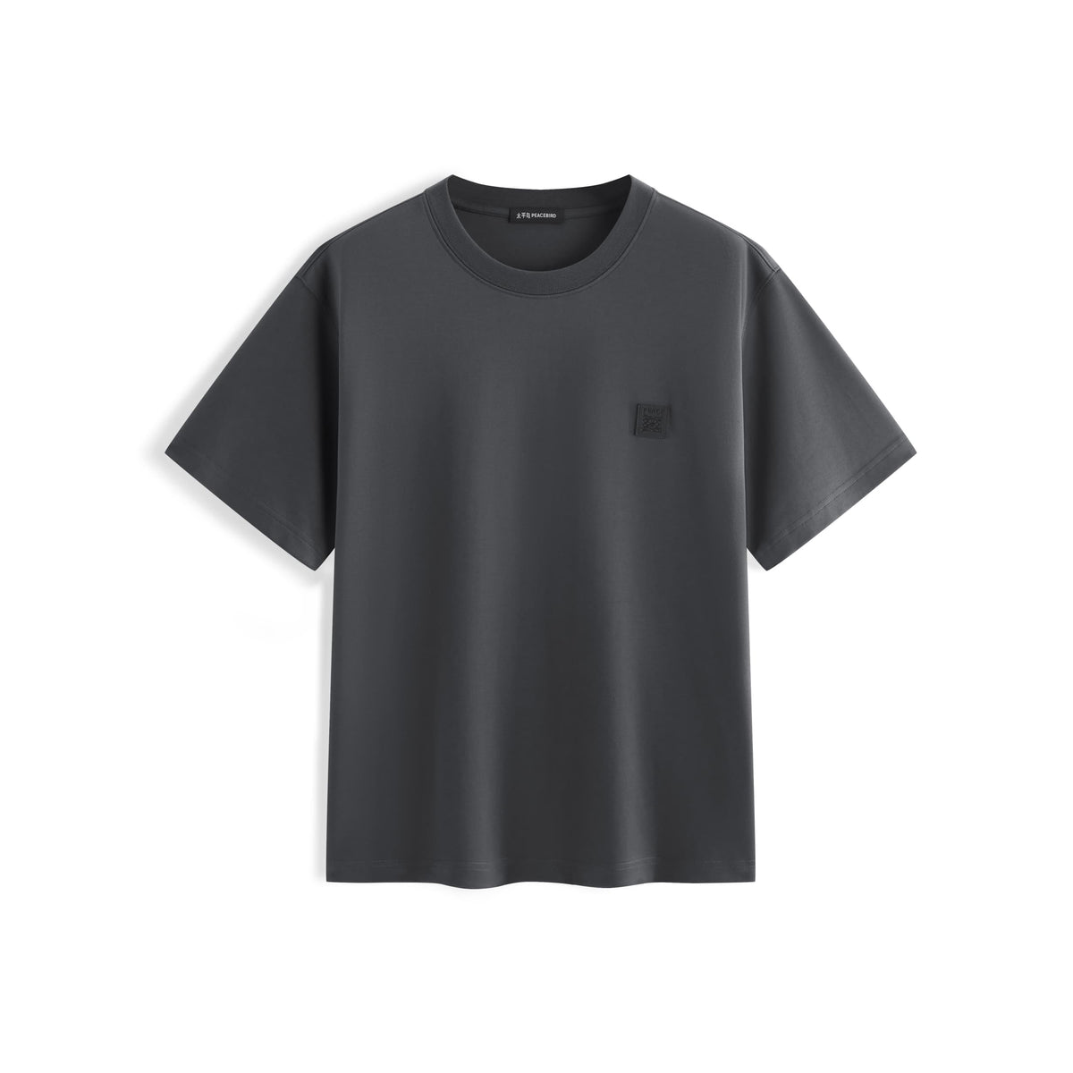 Men's Minimal Solid T-Shirt with Patch Detail