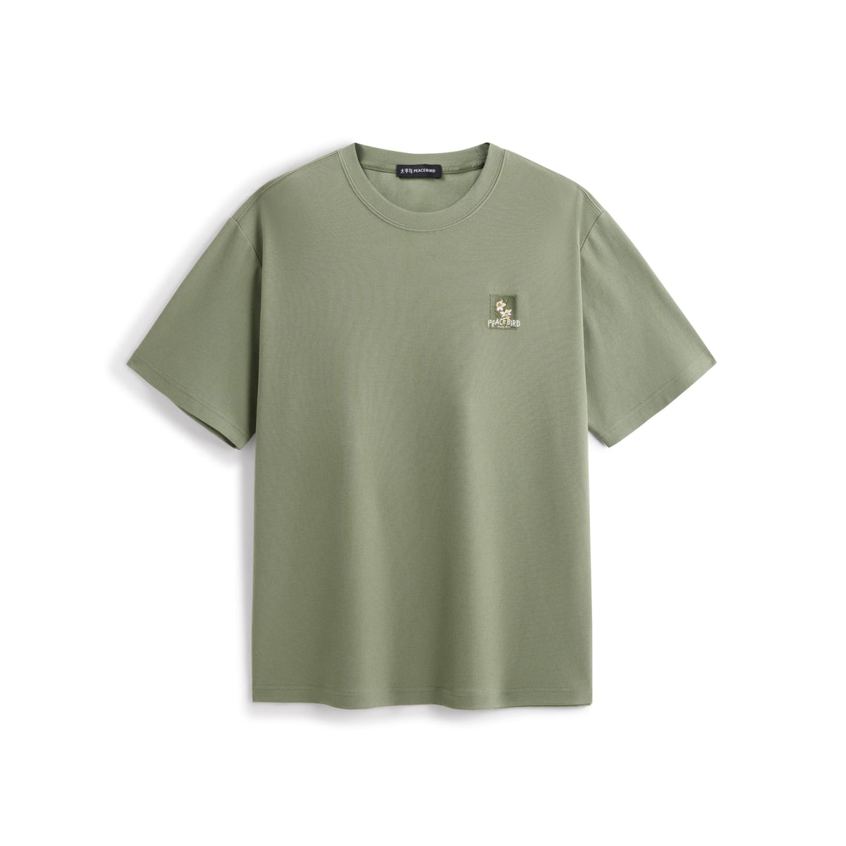 Men's Logo Embroidered Mid-Sleeve T-Shirt
