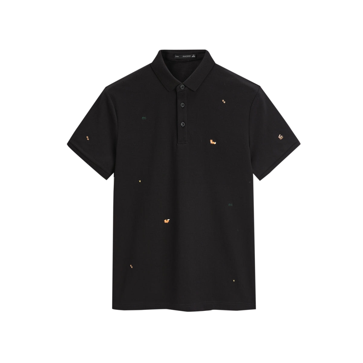 Men's Cooling Black Embroidered Polo Shirt