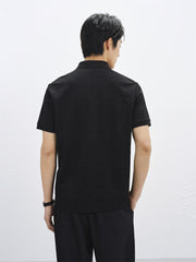 Men's Allover Letter Print Polo Shirt