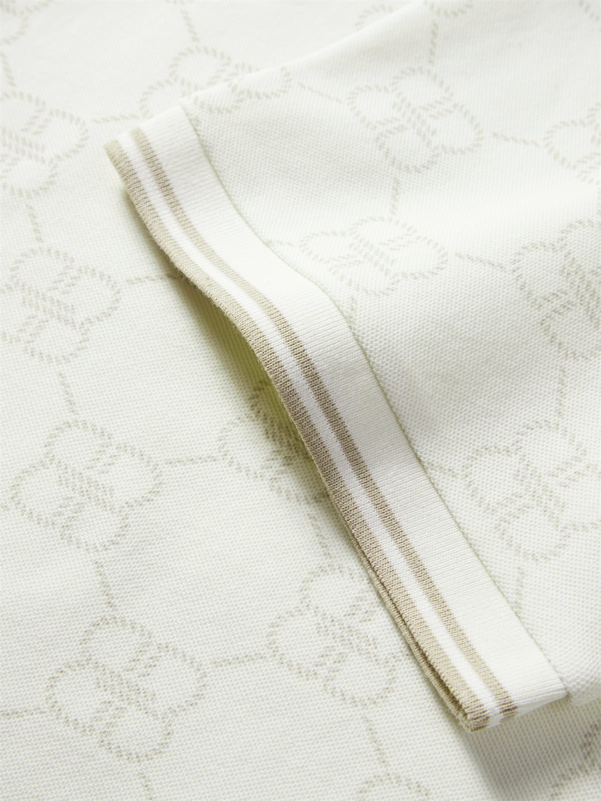 Men's Beige Allover Jacquard Sorona Cooling Polo Shirt
