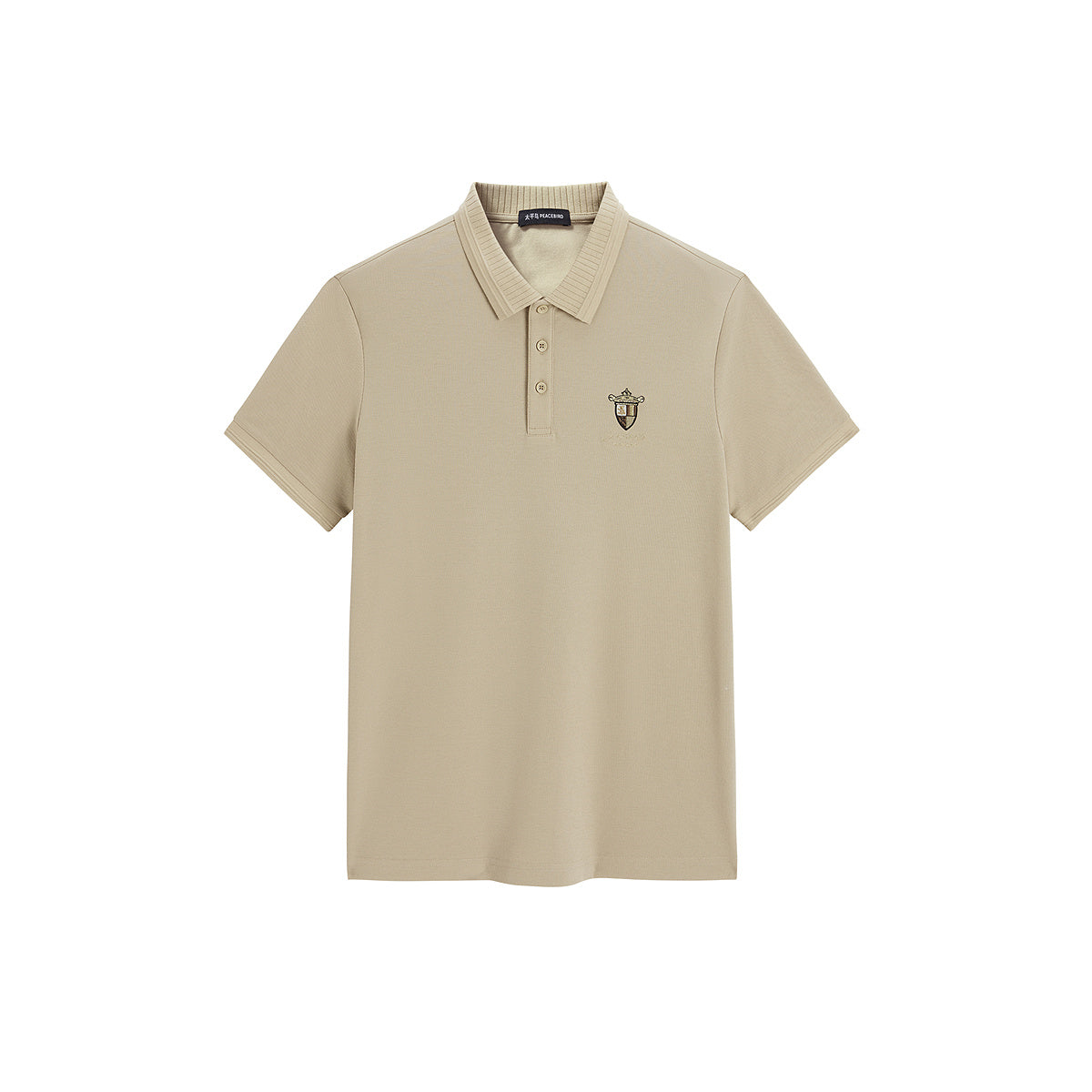 Men's Sorona Cooling Khaki Embroidered Polo Shirt