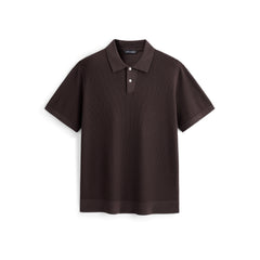 Men's Open-Collar Knit Polo Shirt