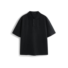 Men's Textured Jacquard Knit Polo Shirt