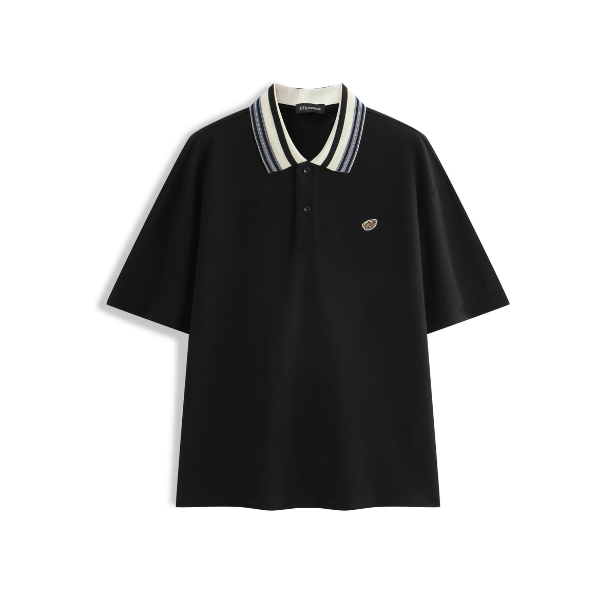 Men's Antibacterial Polo Shirt with Striped Collar