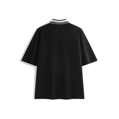 Men's Antibacterial Polo Shirt with Striped Collar