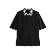Men's Antibacterial Polo Shirt with Striped Collar