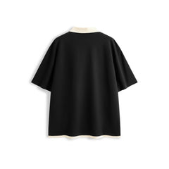 Men's Color-Block Polo Shirt with Seagull Collar