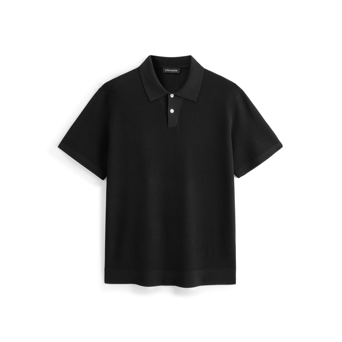 Men's Open-Collar Knit Polo Shirt