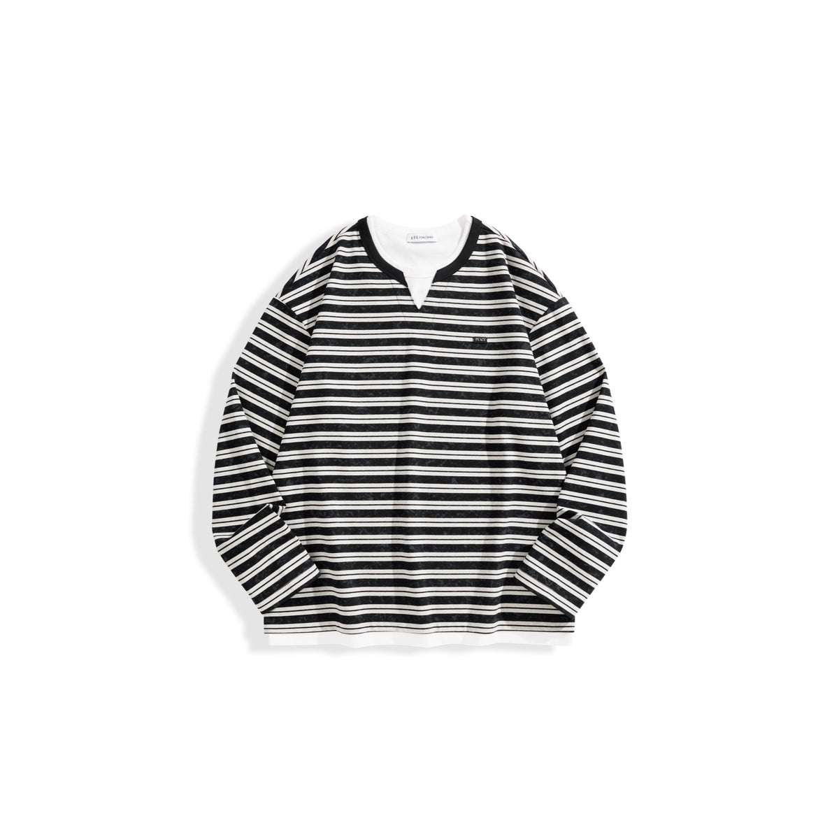 Men's Casual Striped Faux-Layer Long-Sleeve T-Shirt