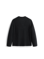 Men's Casual Grey Faux-Layer Cable-Knit Sweater