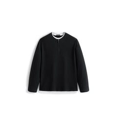 Men's Casual Faux-Layer Cable-Knit Sweater