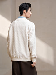 Men's Jacquard Round Neck Sweatshirt