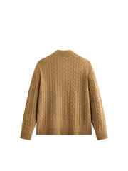 Men's Old Money Style 100% Wool Ribbed Knit Top