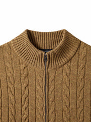 Men's Old Money Style 100% Wool Ribbed Knit Top