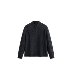 Men's Old Money Style 100% Wool Ribbed Knit Top
