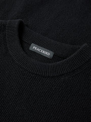 Men's Embroideried Textured Pullover