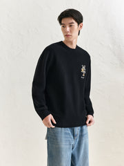 Men's Embroideried Textured Pullover