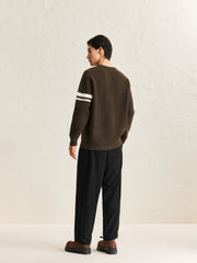 Men's Contrast Color Striped Pullover