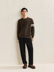 Men's Contrast Color Striped Pullover