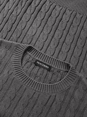 Men's Embroideried Cable-Knit Pullover