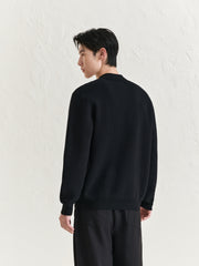 Men's Mock Neck Embroideried Letter Pullover