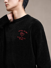 Men's Embroidered Crew Neck Pullover