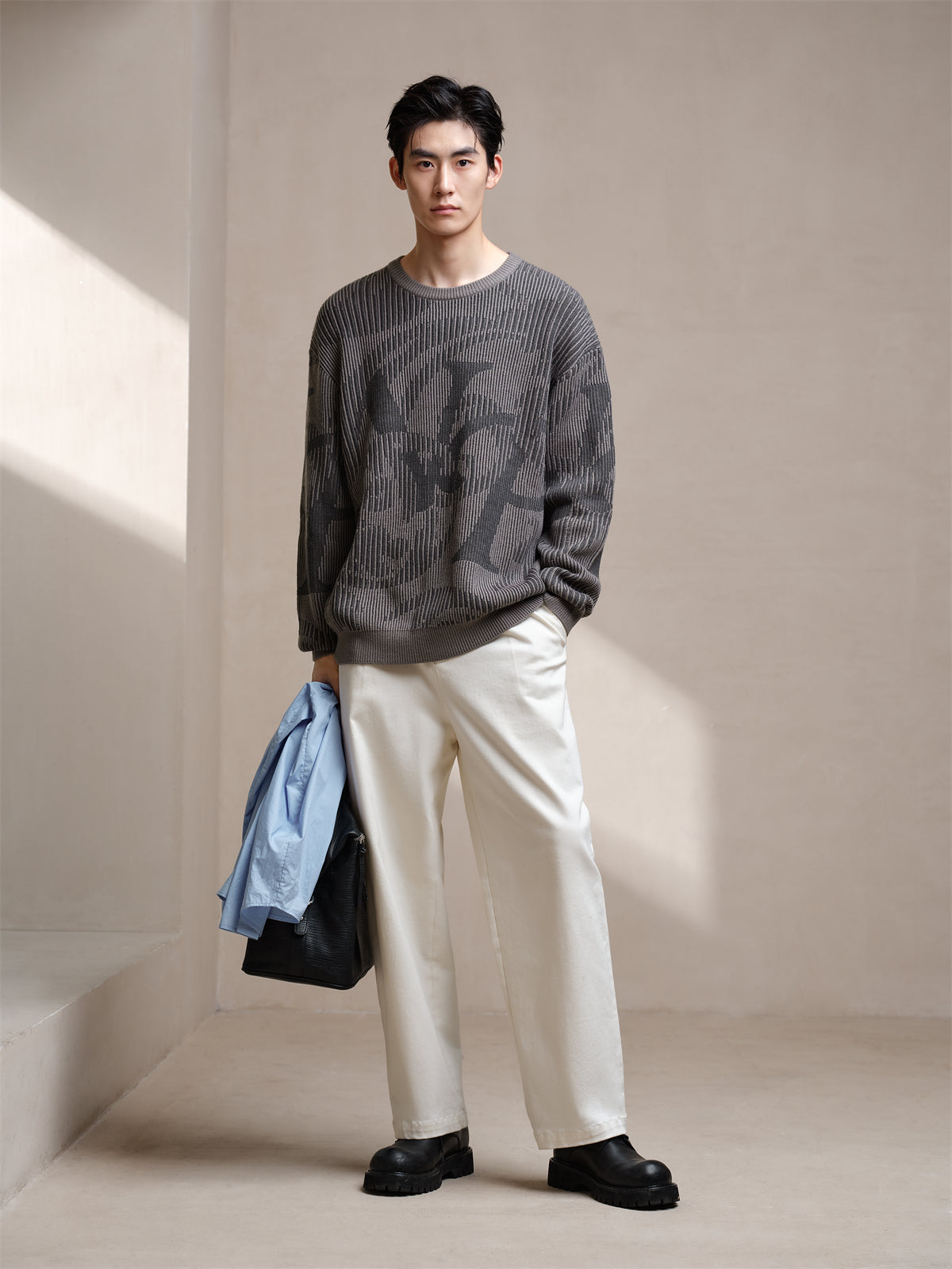 Men's Letter Jacquard Pullover