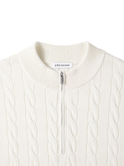 Men's Old Money Style Cable-Knit 30% Wool Sweater