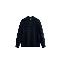 Men's Old Money Style Cable-Knit 30% Wool Sweater